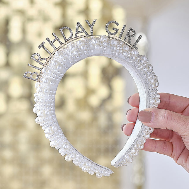 Cerchietto per capelli per feste di compleanno con perle