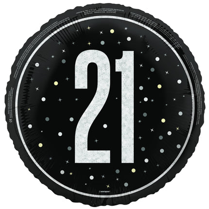 Palloncino a elio 21 anni nero vuoto 45 cm