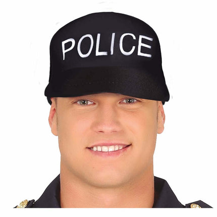 Polizia con berretto blu