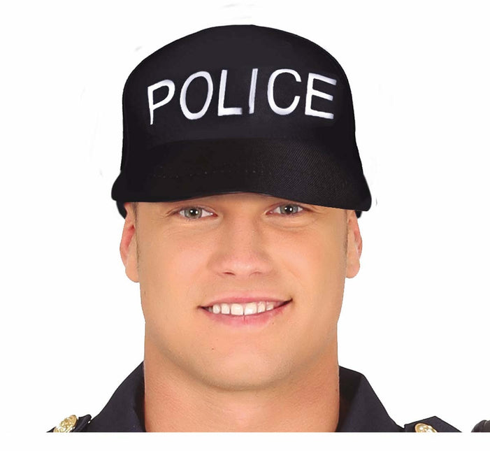 Polizia con berretto blu