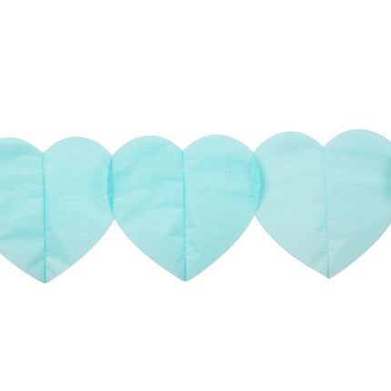 Ghirlanda di cuori blu 6m