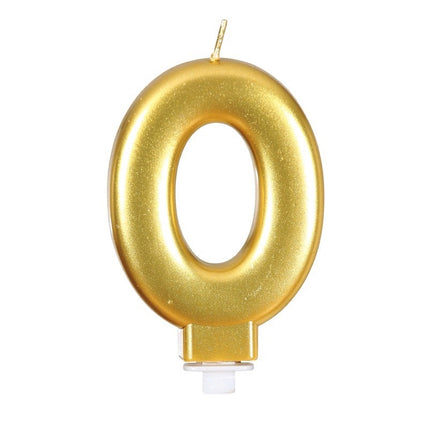 Candela Oro 0 Anno Metallizzata 8cm