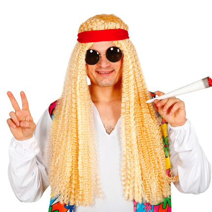 Cerchietto per capelli con parrucca Hippie