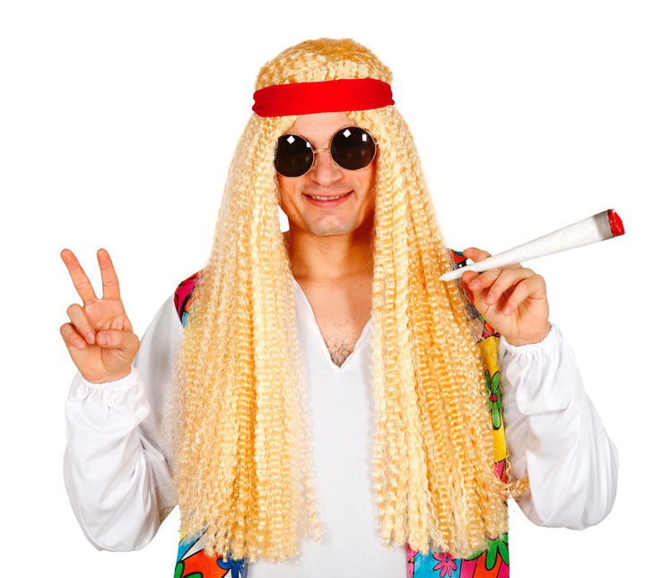 Cerchietto per capelli con parrucca Hippie