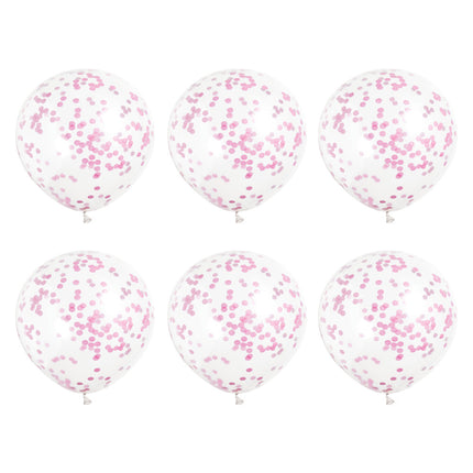 Palloncini a coriandoli rosa 40cm 6pz