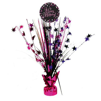 Decorazione da tavolo per compleanno Happy Birthday Pink 33 cm