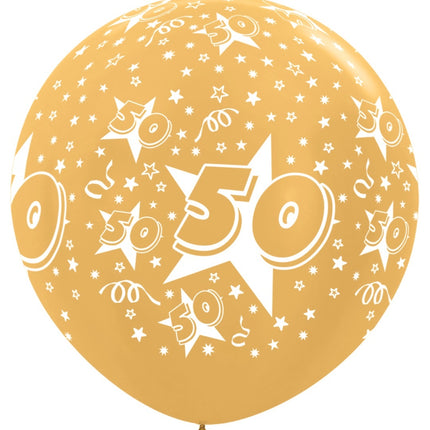 Palloncini Numero 50 Oro Metallico 91cm 2 pezzi