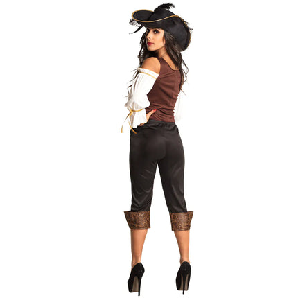 Costume da pirata nero oro donna