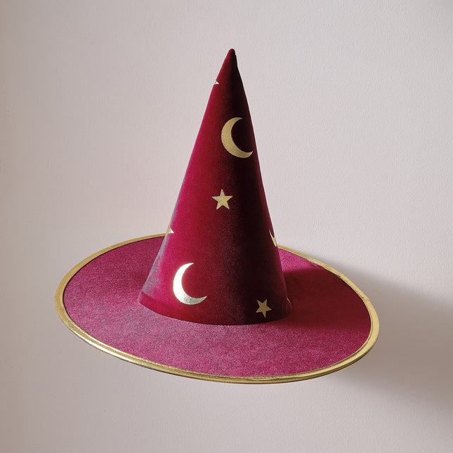 Cappello da strega di Halloween rosso bordeaux bambino