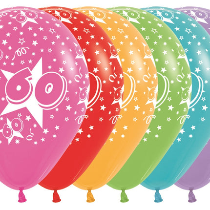 Palloncini Numero 60 Mix 30cm 25pz