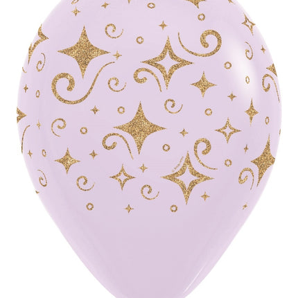 Palloncini Golden Diamonds Glitter Ink Mix 30cm 25pz