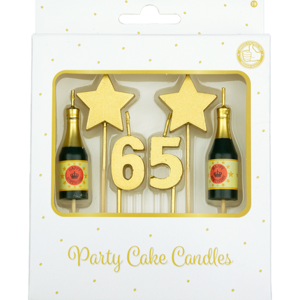 Candele 65 anni Champagne 17,5 cm