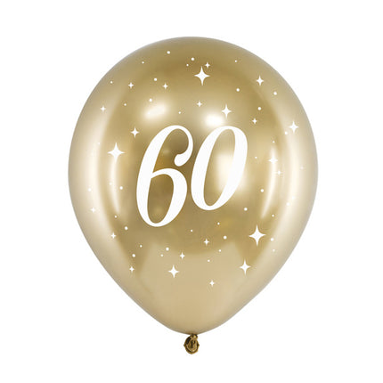 Palloncini 60 anni oro 30cm 6pz