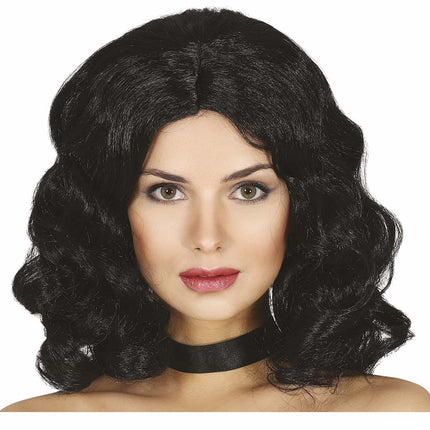Parrucca nera capelli corti
