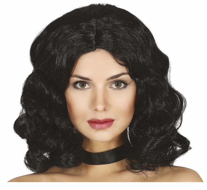 Parrucca nera capelli corti