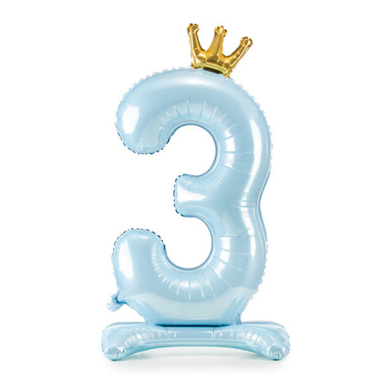 Palloncino Foil Figura 3 Azzurro Standard Vuoto 84cm
