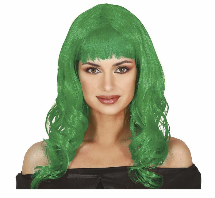 Parrucca verde capelli lunghi