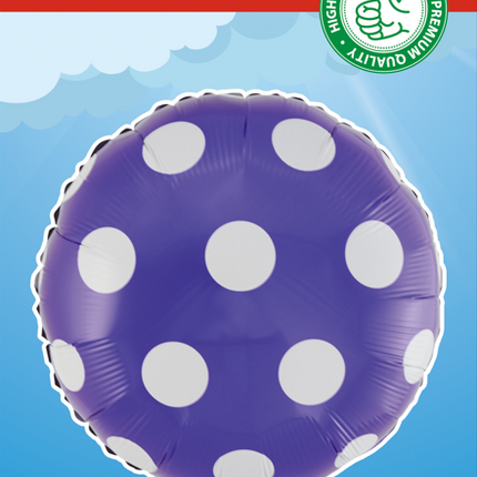 Palloncino ad elio a pois viola 45 cm vuoto