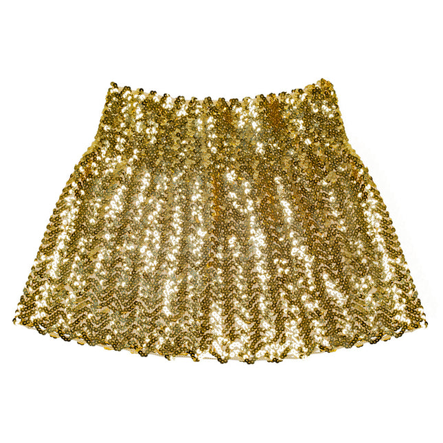 Mini gonna con paillettes oro M