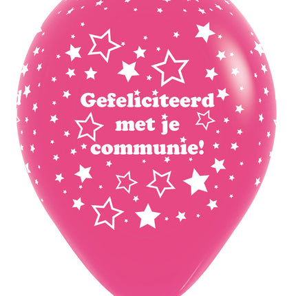 Palloncini comunione stelle fucsia 30cm 25pz