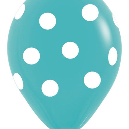 Palloncini Bianchi a Pois Mix 30cm 25pz