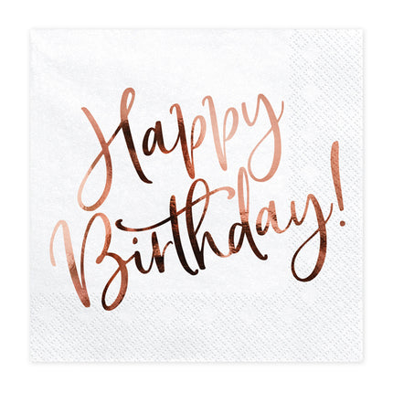 Tovaglioli Buon Compleanno Bianco 33cm 20pz