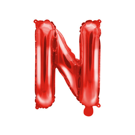 Palloncino in foil Lettera N Rosso Vuoto 35cm