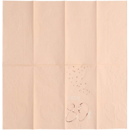 Tovaglioli 80 Anni Oro Rosa 33cm 10pz