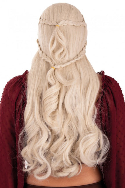 Parrucca Queen Dainerys lunga con trecce bionde