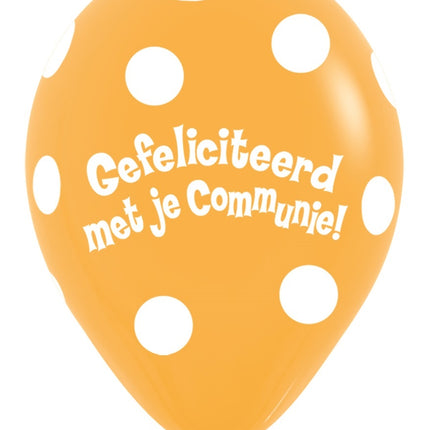 Palloncini comunione a pois Mango 30cm 50pz