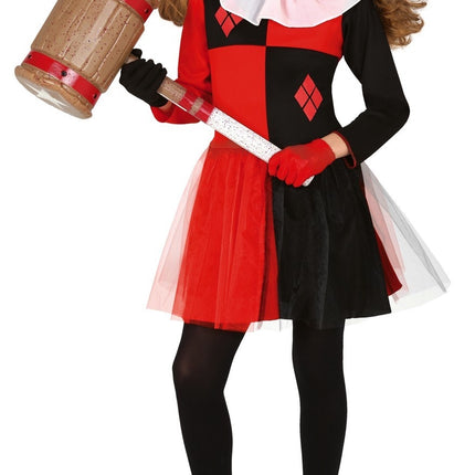 Costume di Halloween da Arlecchino bambino nero e rosso