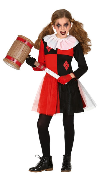 Costume di Halloween da Arlecchino bambino nero e rosso