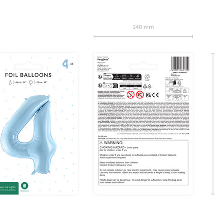 Palloncino a 4 anni Azzurro Vuoto 72 cm
