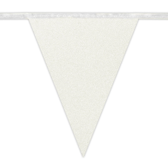 Ghirlanda bianca di carta glitterata 6m