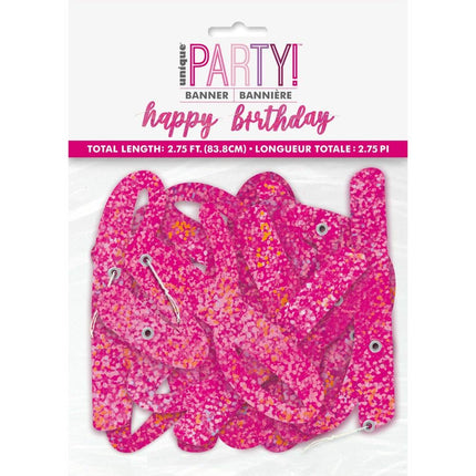 Ghirlanda di lettere di compleanno Happy Birthday Pink 83,8 cm