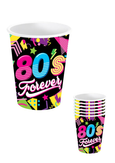 Bicchieri 80S Neon 240ml 6 pezzi