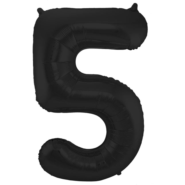 Pallone Foil Figura 5 Nero Opaco XL 86cm vuoto