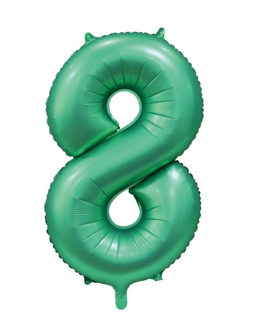Palloncino verde figura 8 anni lucido 86 cm