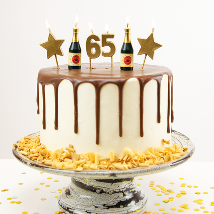 Candele 65 anni Champagne 17,5 cm