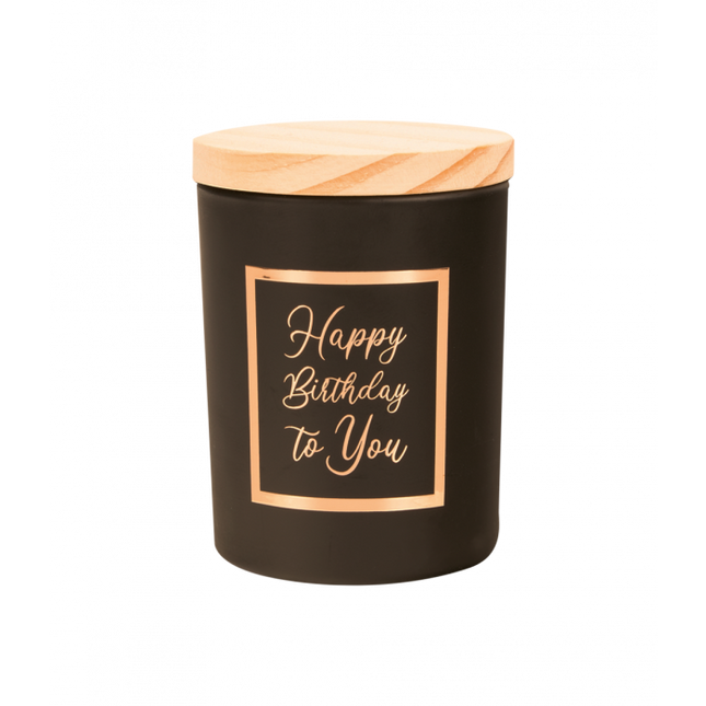 Candela profumata Happy Birthday Black 8 cm