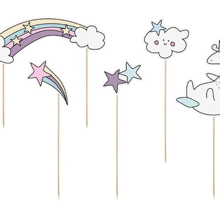 Set di cake topper Unicorno 5 pezzi