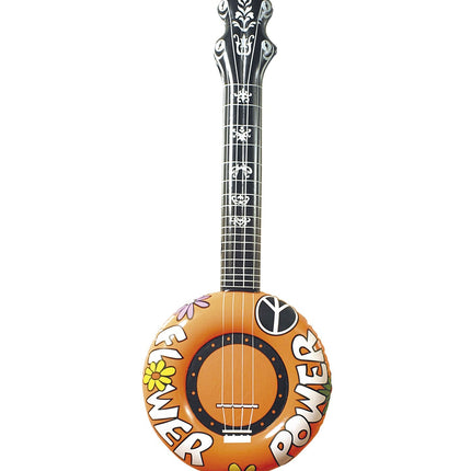 Hippie 60S Finto Banjo Arancione Gonfiabile 1m