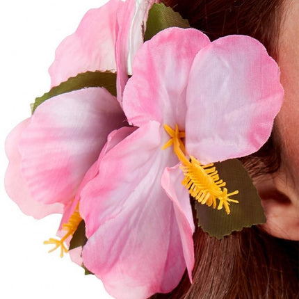 Fiore per capelli rosa chiaro 14 cm