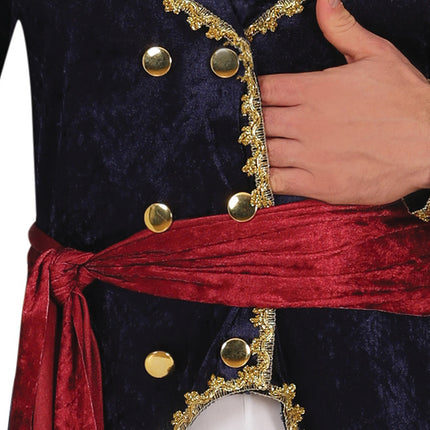 Costume da pirata blu rosso uomo