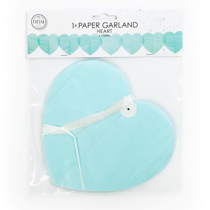 Ghirlanda di cuori blu 6m