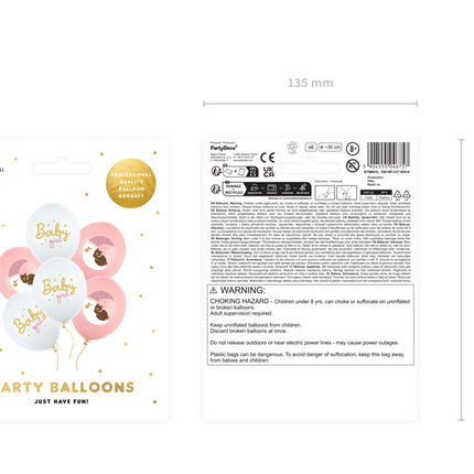 Palloncini Baby Rosa 30cm 6pz