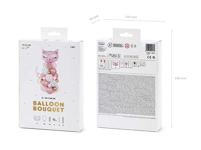 Pilastro a palloncino Cat Pink 1,4m