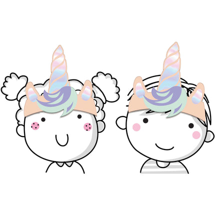 Cappelli da festa Unicorno Arcobaleni di carta 6 pezzi