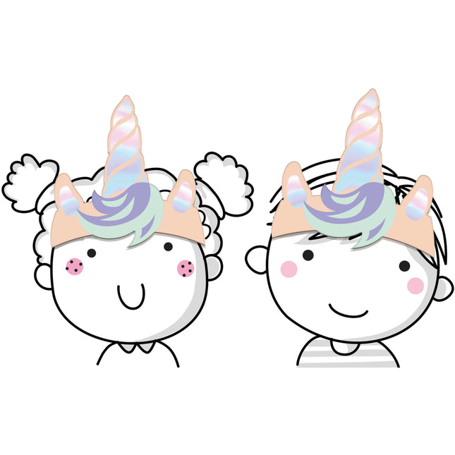 Cappelli da festa Unicorno Arcobaleni di carta 6 pezzi