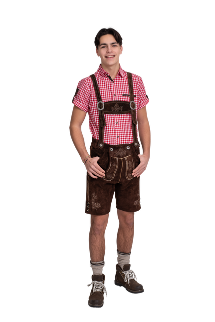 Lederhose marrone da uomo corto